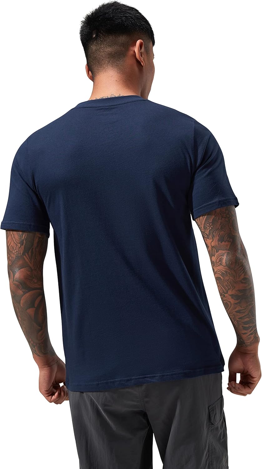 Organic T-Shirt mit klassischem Logo auf Vorder- und Rückseite L Dark Blau, L Dark Blau