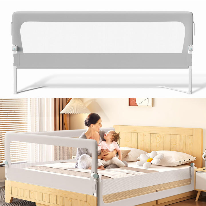 Bettgitter Rausfallschutz Bett, Rausfallschutz Boxspringbett 180cm, höhenverstellbar 72-86 cm, zusam