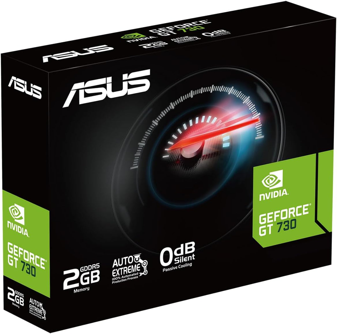 ASUS GeForce GT 730 2GB DDR5 Grafikkarte (4x HDMI, Single-Slot-Design, passive Kühlung, GPU Tweak II