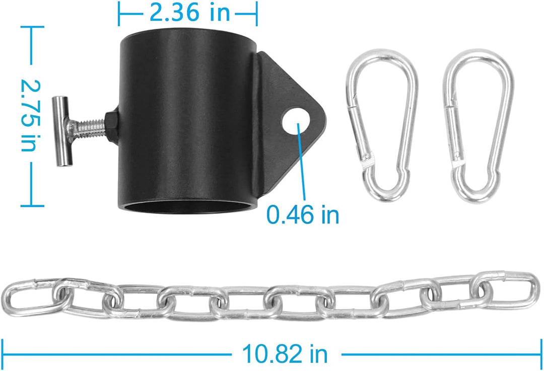 Aoneky 2'' Verstellbare T-Bar Rudern Landmine Ösenaufsatz - Olympische Stange Halsband mit Kette für