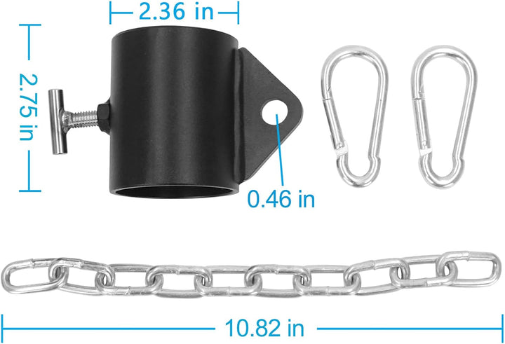 Aoneky 2'' Verstellbare T-Bar Rudern Landmine Ösenaufsatz - Olympische Stange Halsband mit Kette für