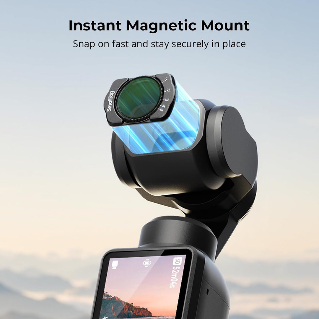 SMALLRIG Magnetischer, Verstellbarer ND2-ND32-Filter für DJI Osmo Pocket4 / Osmo Pocket 3, doppelsei
