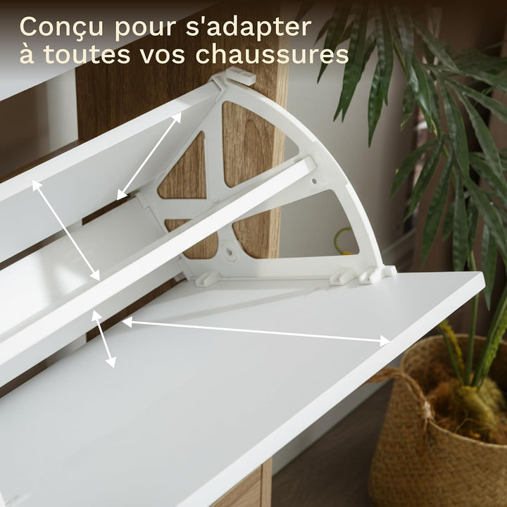 CATAVANA Schuhschrank Schmal - 3 Fächer für 18 Paar - Schuhregal Geschlossen - Platzsparend &amp; Modern