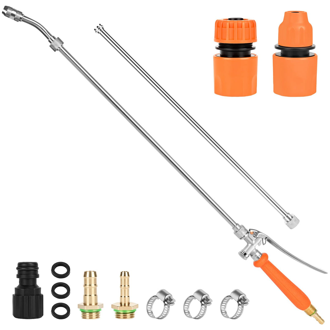 Sprühstab, Garten Giessstab Metall mit Einstellbarer Düse, 3/8 Zoll & 1/4 Zoll Messing Barb Universa