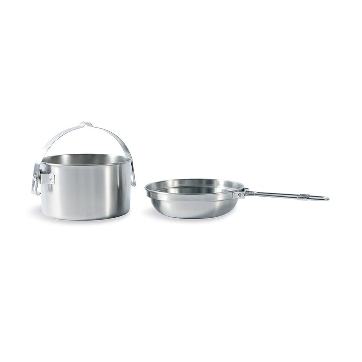 Tatonka Camping-Kochset Kettle - Topf und Pfanne aus Edelstahl - Mit Henkel zum Aufhängen - Auch zur