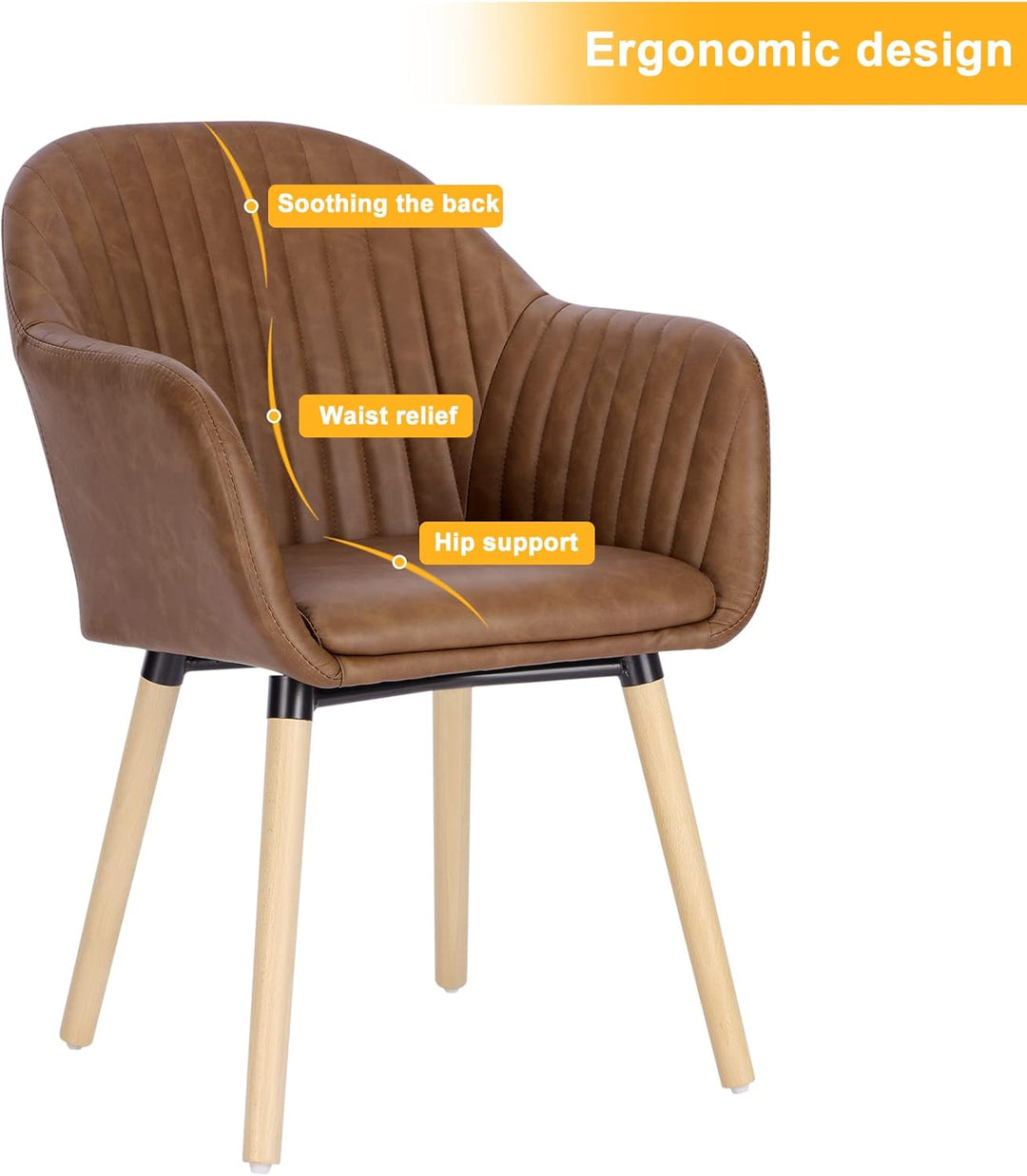 WOLTU Esszimmerstühle BH336br-2 2er Set Küchenstuhl Wohnzimmerstuhl Polsterstuhl Design Stuhl mit Ar