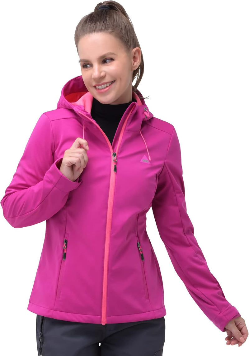 33,000ft Damen Softshelljacke Wasserdichte Winddichte Funktionsjacke Atmungsaktive Übergangsjacke Le