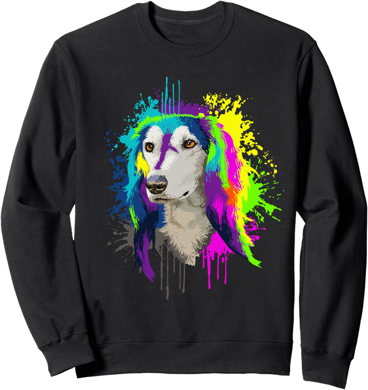 Splash Art Greyhound Windhund Geschenkidee Hunde Sweatshirt