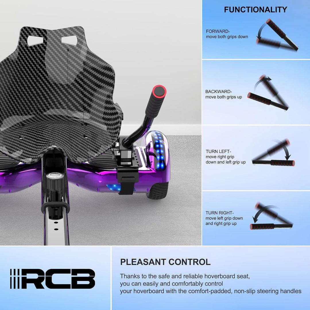 RCB Hoverboard Sitz,Go-Kart Zubehör für Hoverboards,Hoverboard mit Sitz passend für Aller 6.5"-10" Z