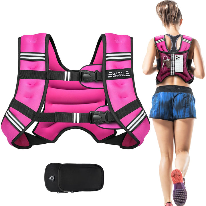 BAGAIL Gewichtsweste für Krafttraining, Brustgrösse Verstellbar, Praktische Tasche, mit Eisensand Ge