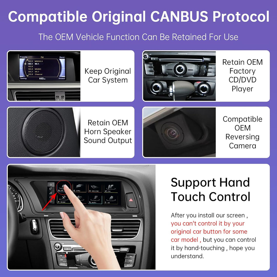 Road Top 8,9 Zoll Autoradio Drahtlos CarPlay Touchscreen für Audi A4 2009-2015 Jahr mit 2GMMI, Autor