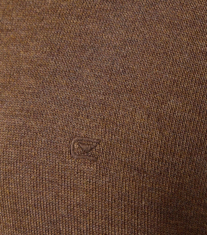 CASAMODA Herren Pullover mit V-Ausschnitt unifarben Elastischer Bund S Braun, S Braun