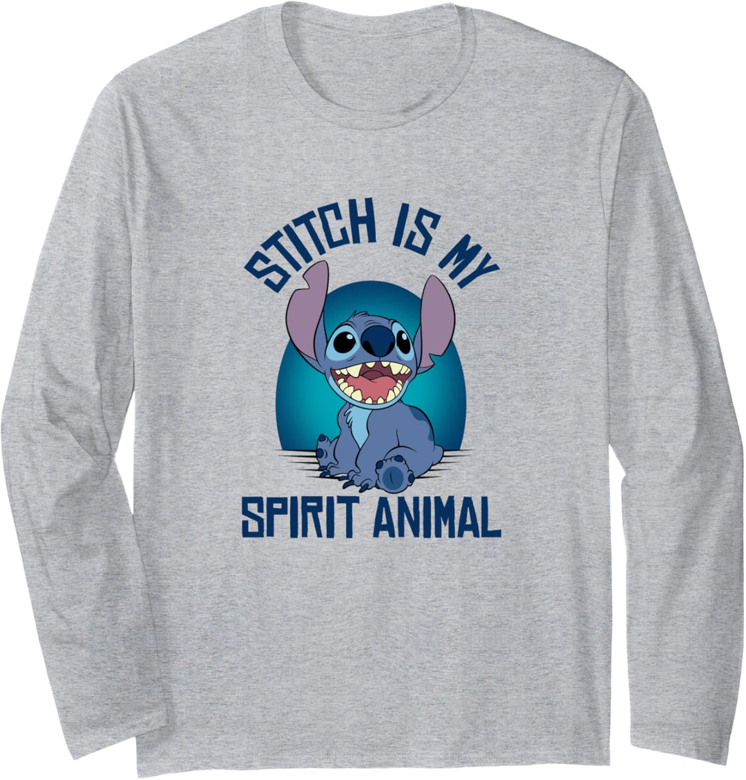 Disney Lilo & Stitch Smiling & Sitting Spirit Animal Langarmshirt