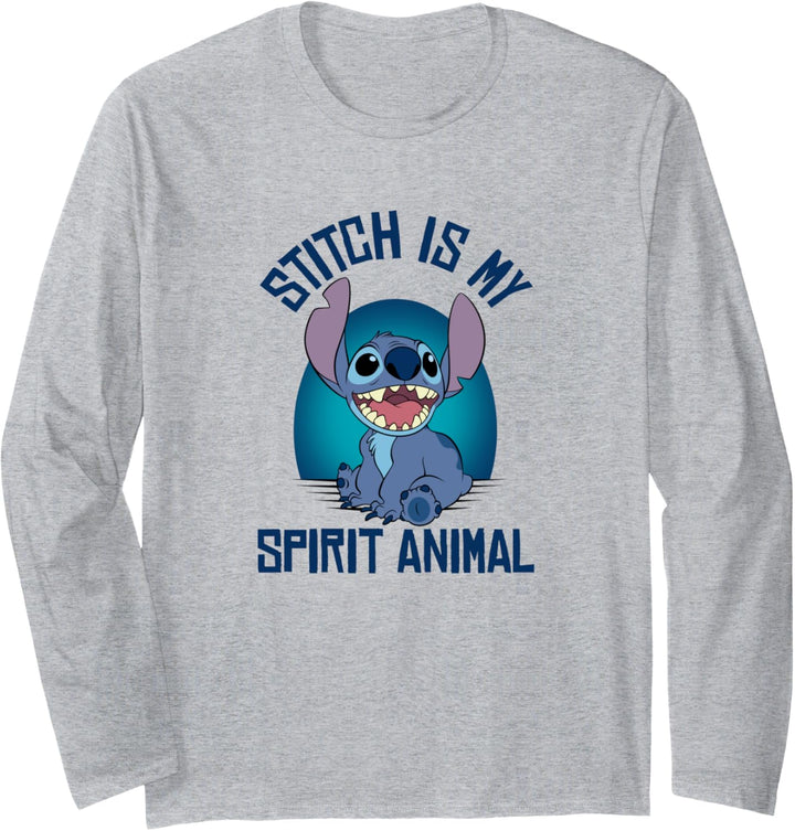 Disney Lilo & Stitch Smiling & Sitting Spirit Animal Langarmshirt