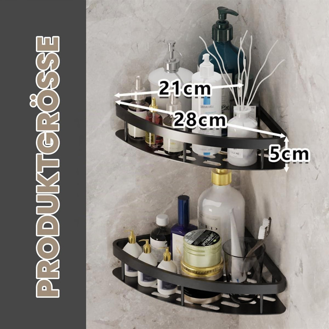 JUVEL Duschregal Ohne Bohren Ecke- 2 Stück Selbstklebend Matte Finish Duschregal Rostschutz Duschabl
