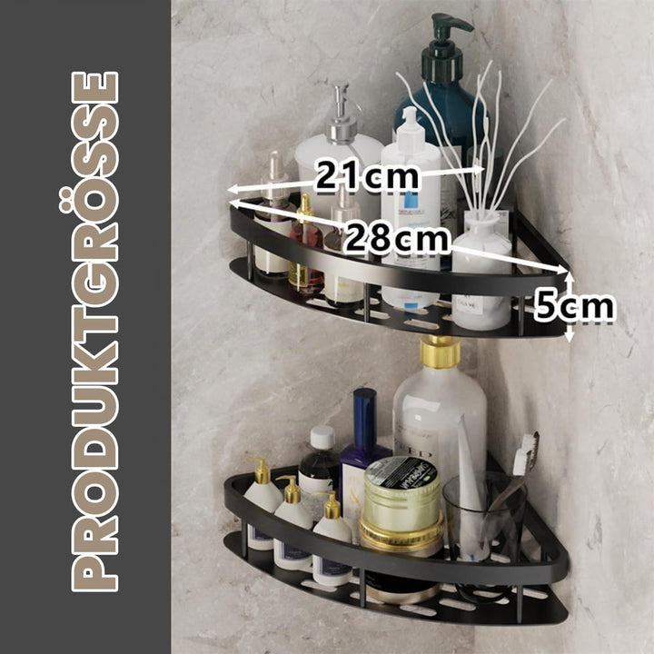 JUVEL Duschregal Ohne Bohren Ecke- 2 Stück Selbstklebend Matte Finish Duschregal Rostschutz Duschabl