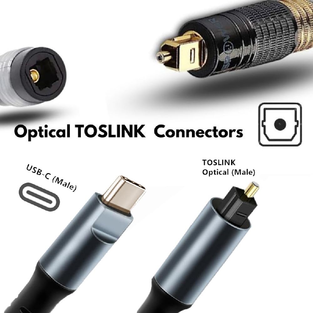 xiwai USB-C auf SPDIF Toslink Optisches Audiokabel Opt-Stecker Typ-C auf Digital Fiber Optic Sound I