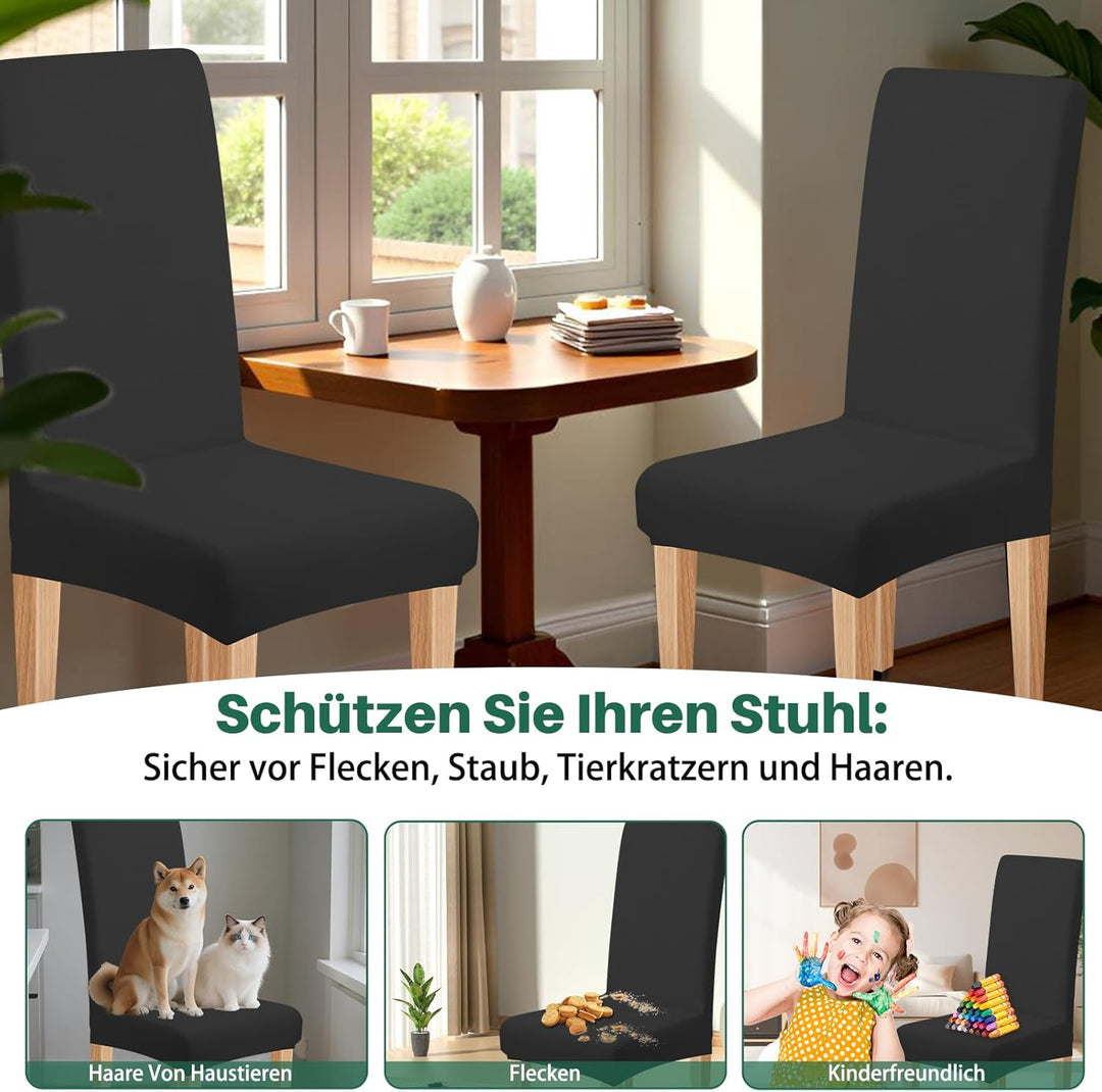 Dioxide Stuhlhussen 6er Set Stretch Stuhlhussen Schwingstühle Elastische Hussen Stuhlbezug Abnehmbar