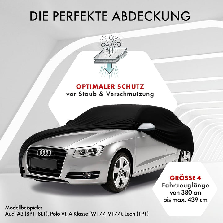 Walser Abdeckung Auto Indoor Stretch Basic, Autoabdeckung Winter, staubdichte Autogarage Abdeckung,