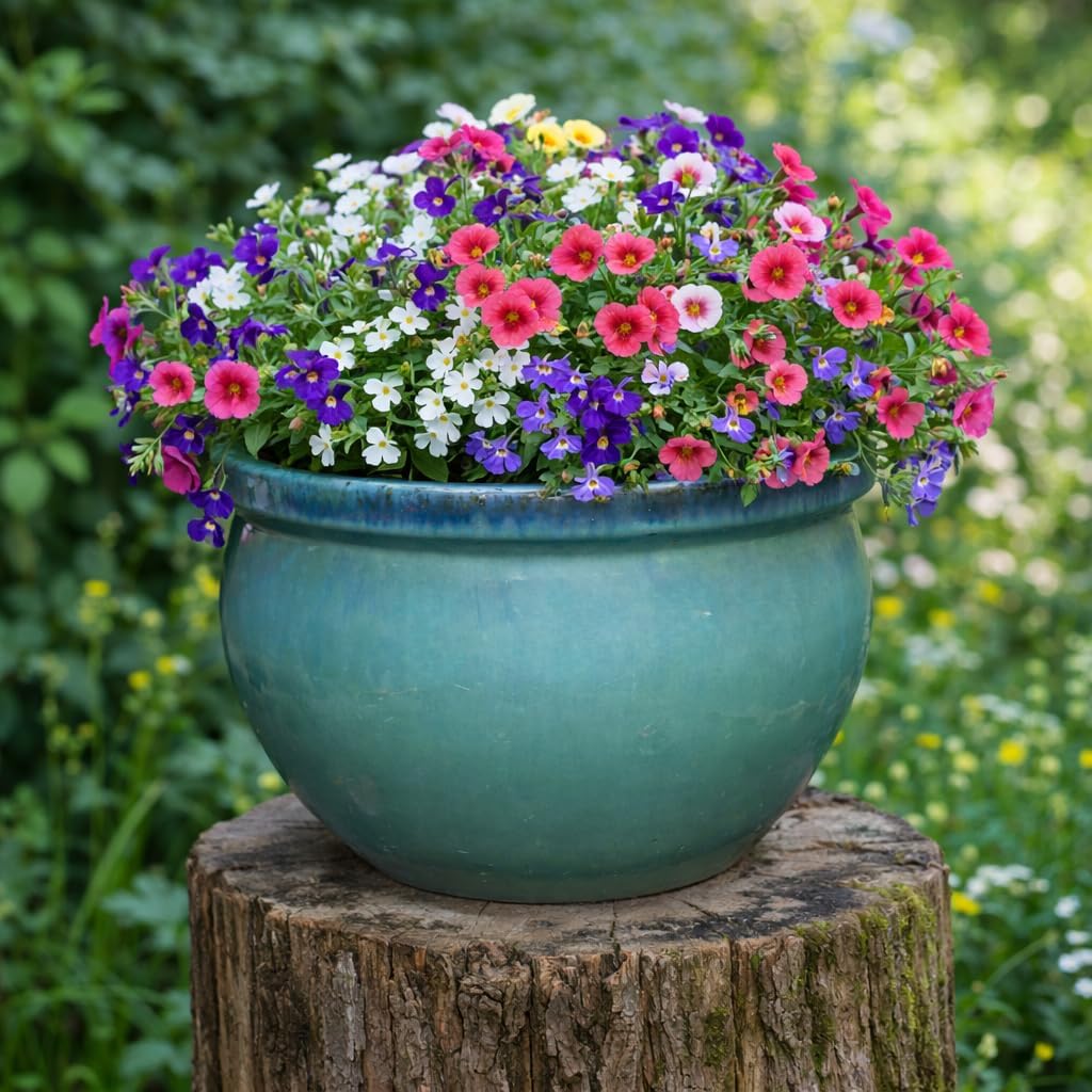 TucanoHamburg Blumentopf, Modell Bamboo in Jade, grün/blau 50x32cm, frostfest