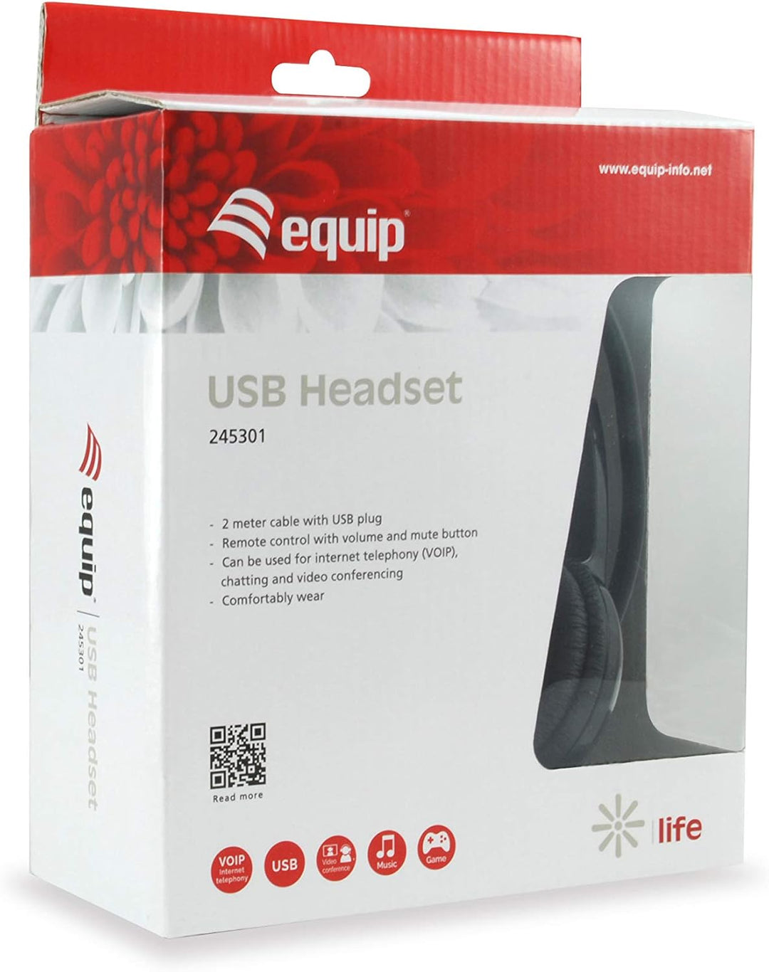 Equip USB-Headset, 245301, Schwarz