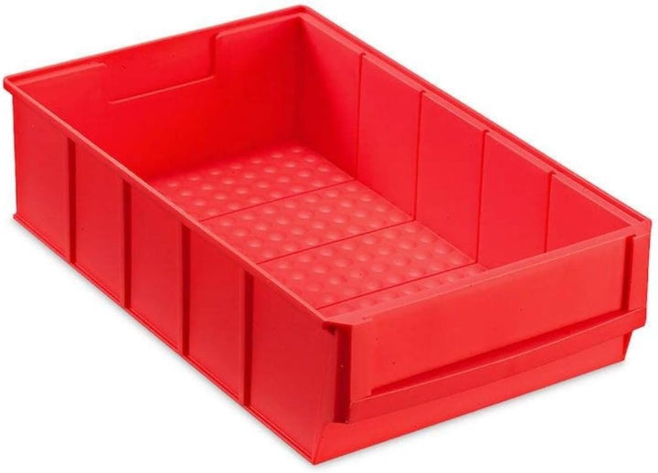 SparSet 5x Rote Industriebox 300 B | HxBxT 8,1x18,3x30cm | 3,4 Liter | Sichtlagerkasten, Sortimentsk