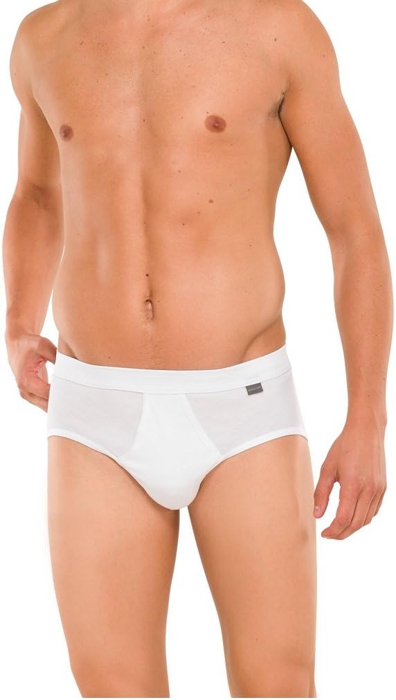 Schiesser Herren Slip Essentials Feinripp Sport - 4er Pack - (7, Weiss)