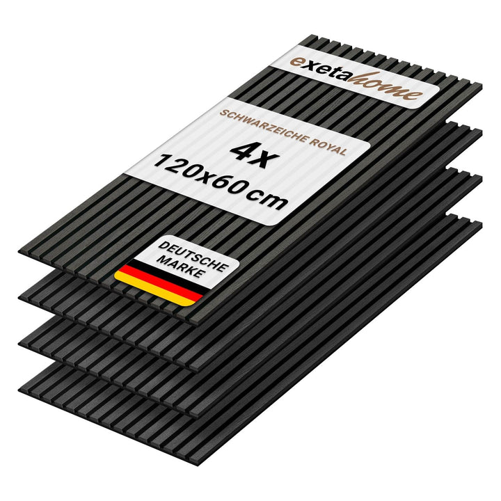4er Set Akustikpaneele Holz 120x60 cm – extra dick 2,1 cm I Holzpaneele mit Echtholz-Furnier für aku