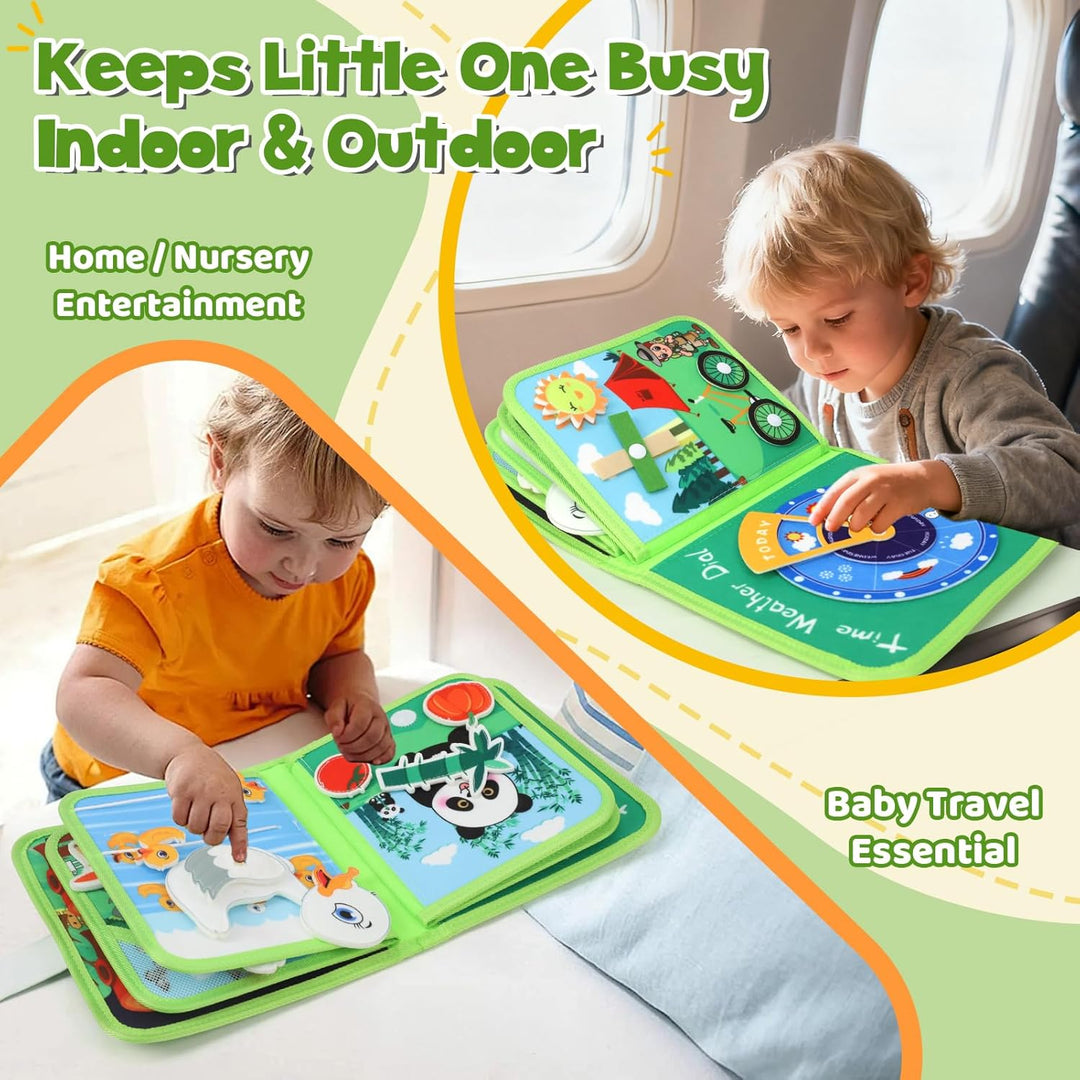 XIAPIA Montessori Busy Board ab 1 2 Jahr, Baby Spielzeug Filzbuch Bauernhof Activity Busy Book, Besc