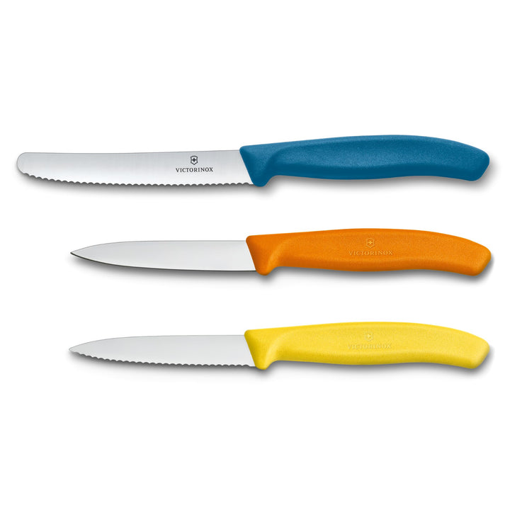 Victorinox Swiss Classic Küchenmesser Set, 3teilig, Gemüse-, Tomaten- und Frühstücksmesser, Scharfe