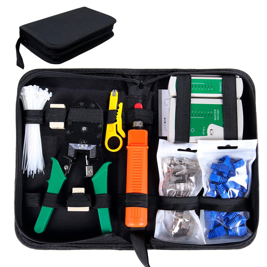 SGILE 9 in 1 Netzwerk Werkzeug Set Reparaturwerkzeuge, Netzwerk Kabeltester Kit, Patchkabel Tester,