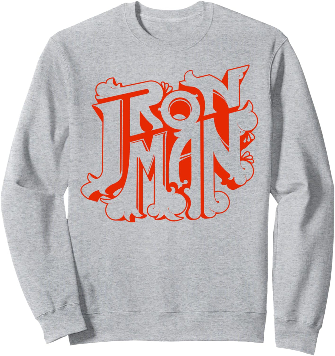 Marvel Iron Man Retro Bubble Text Logo Sweatshirt