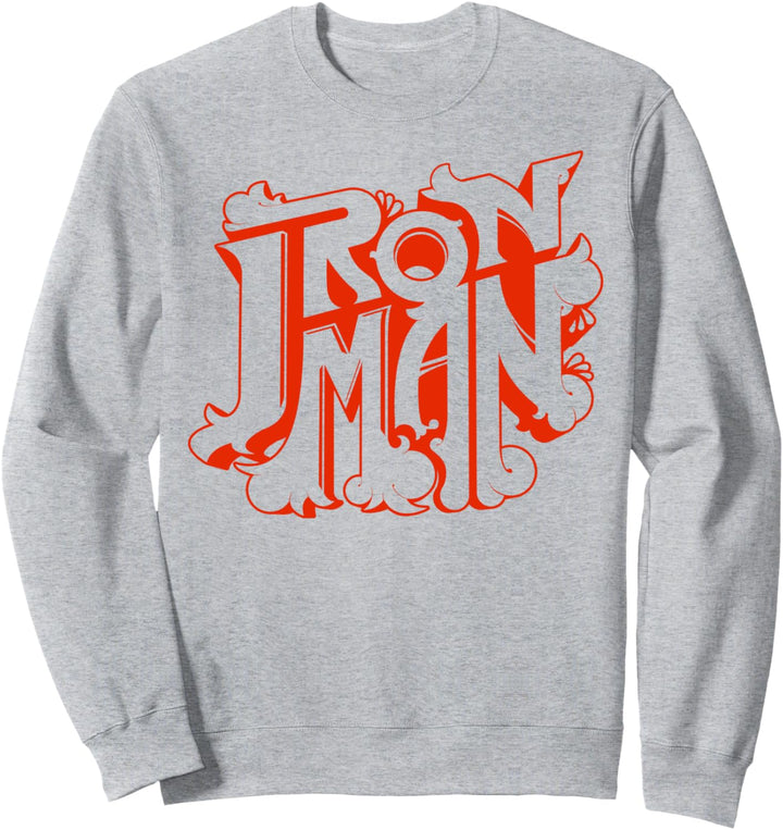Marvel Iron Man Retro Bubble Text Logo Sweatshirt