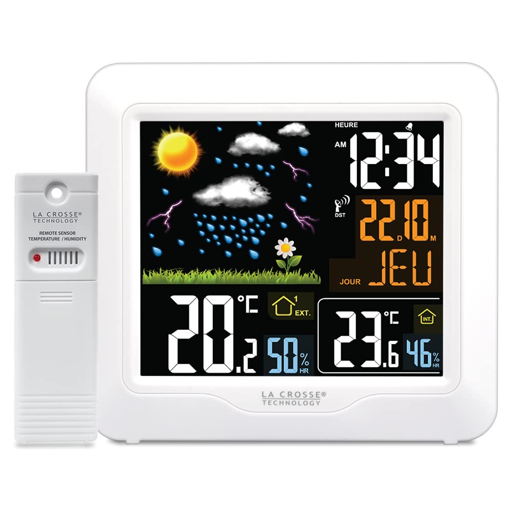 La Crosse Technology - WS6820 Funk-Wetterstation mit farbigem LCD-Display - Weiss