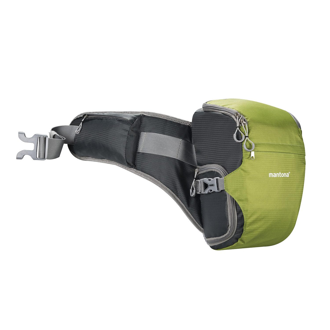 Mantona elementsPro 10 grün - Kameratasche für Outdoor Fotografen mit Hüftgurt, atmungsaktiver Polst