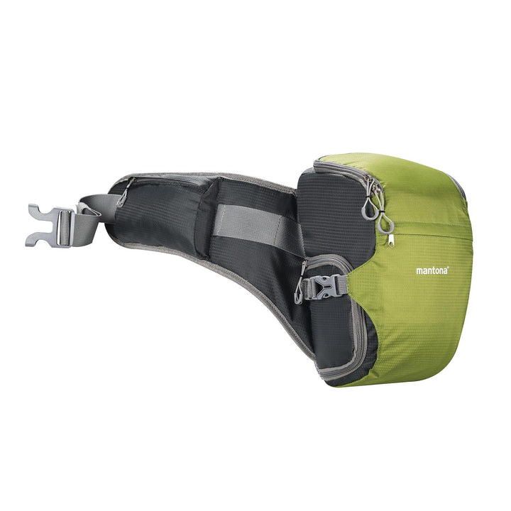 Mantona elementsPro 10 grün - Kameratasche für Outdoor Fotografen mit Hüftgurt, atmungsaktiver Polst