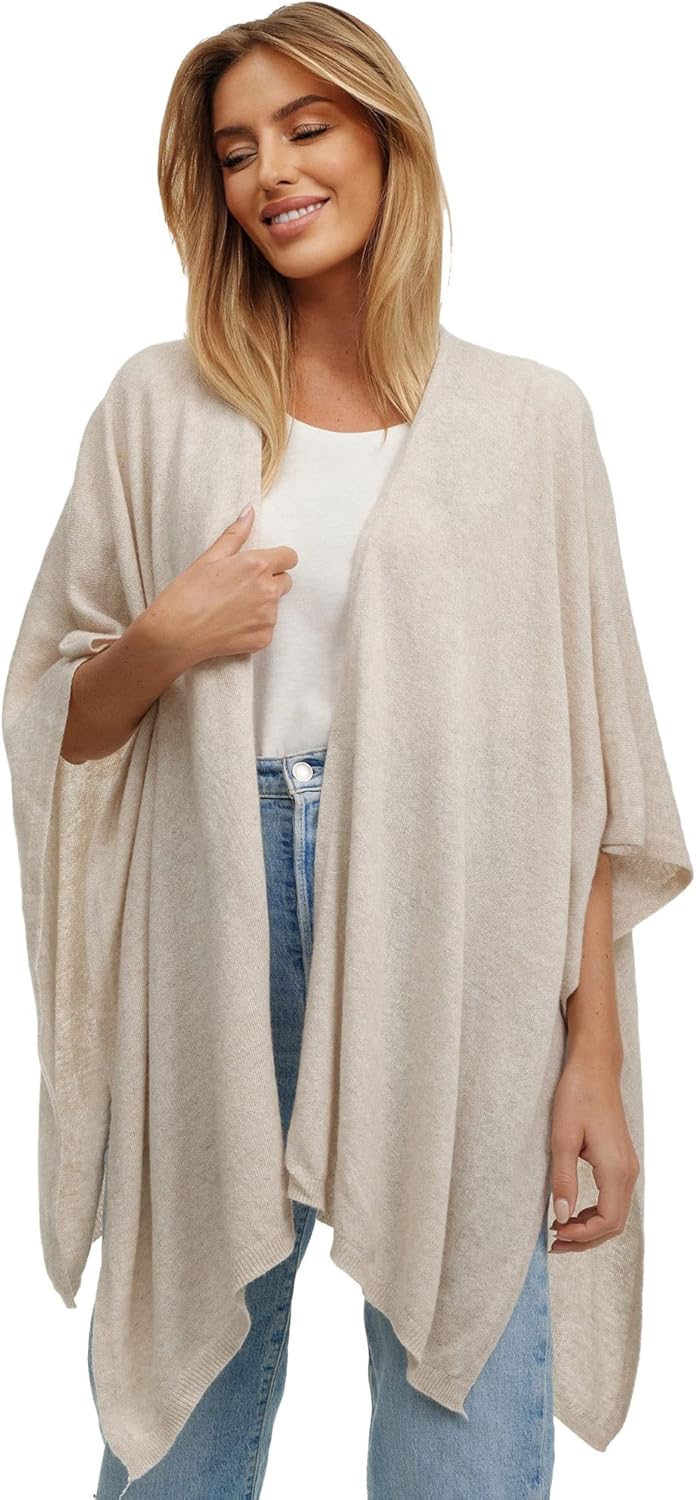 Damen Poncho,Schal Pullover, Lange Strickjacke, Strickpullover, Mantel,XXL Umhängetuch,Tunika für So