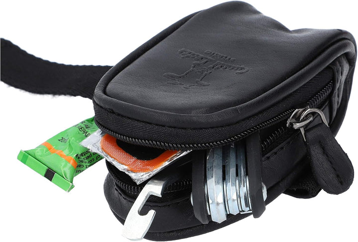 Gusti Satteltasche Leder - UDO B. Schlauchtasche mit wasserfestem Fahrradtasche für Werkzeug Lederta