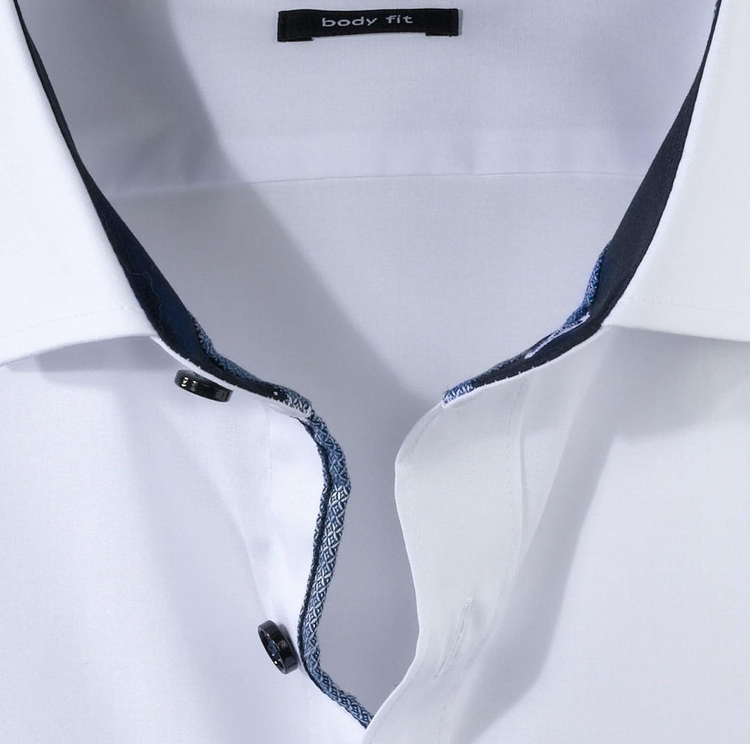 OLYMP Level Five Body fit Hemd extra Langer Arm Haifischkragen Twill weiss 38 Weiã, 38 Weiã