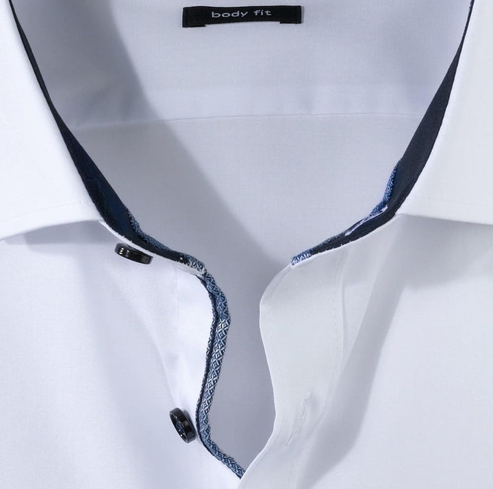 OLYMP Level Five Body fit Hemd extra Langer Arm Haifischkragen Twill weiss 38 Weiã, 38 Weiã