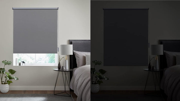 OBdeco Verdunkelungsrollo Thermorollo 90x210cm Grau ohne Bohren mit gleichfarbige Beschichtung Oeko-