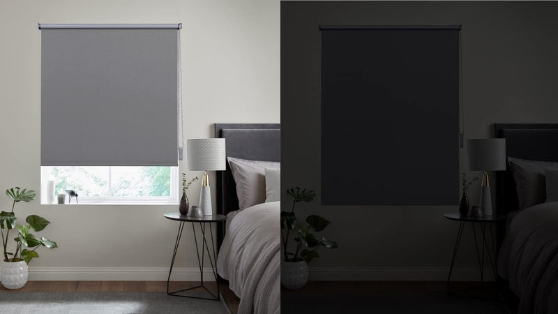 OBdeco Verdunkelungsrollo Thermorollo 40x130cm Grau ohne Bohren mit gleichfarbige Beschichtung Oeko-
