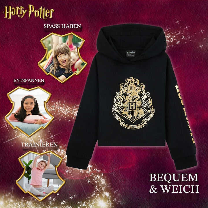 Harry Potter Mädchen Hoodie, Weicher und Bequemer Hogwarts Kapuzenpullover - Geschenke für Mädchen S