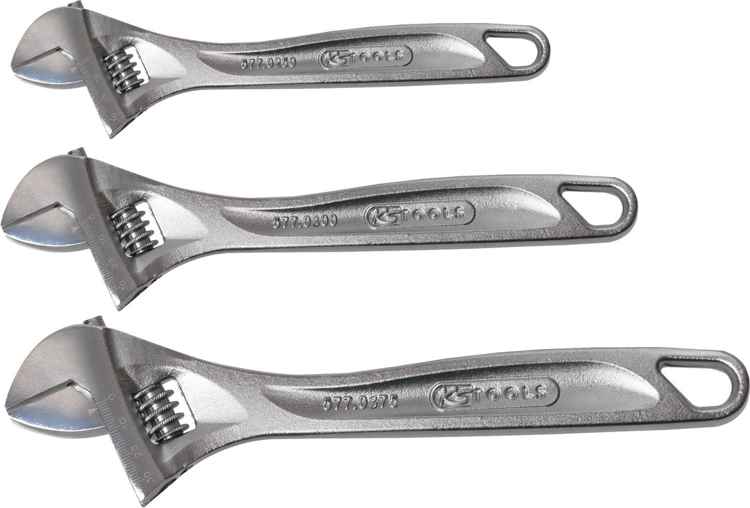 KS Tools 577.0399 CLASSIC Rollgabelschlüssel-Satz, verstellbar, 3-tlg.