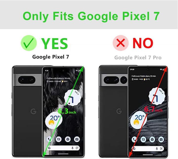 LENSUN Echtleder Hülle für Google Pixel 7, Handyhülle [Echtes Leder] [Magnetverschluss] [RFID Blocke