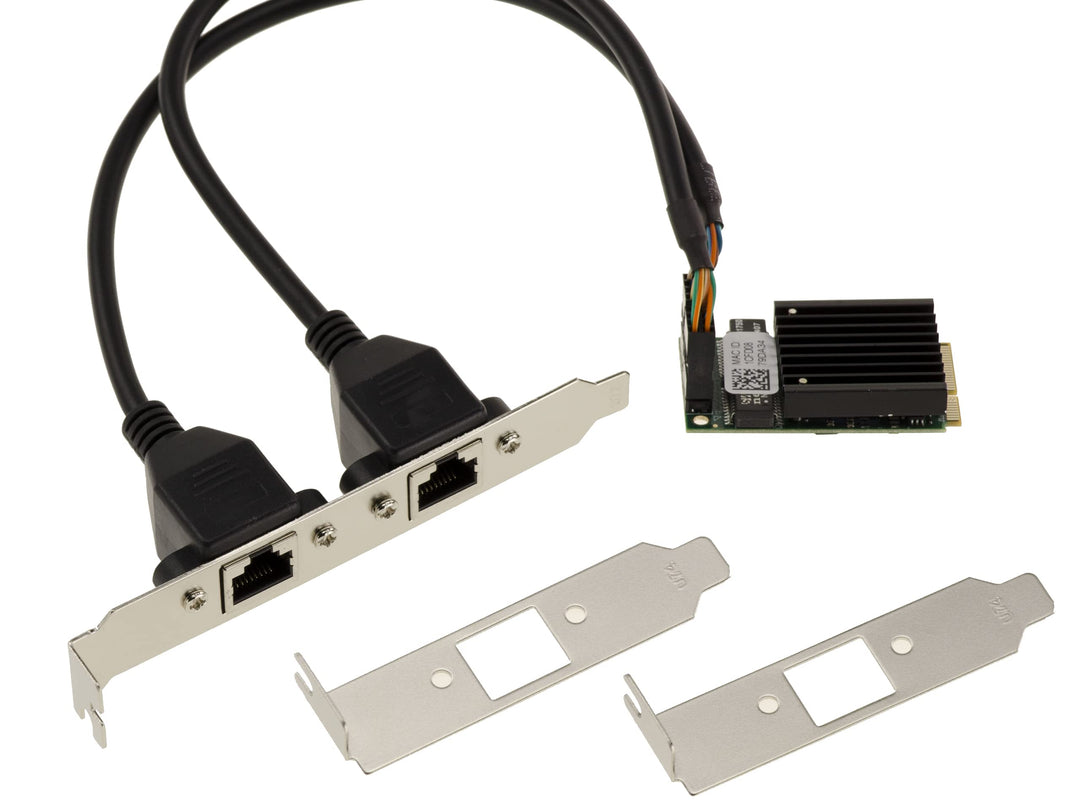 KALEA-INFORMATIQUE Mini PCIe MiniPCIe-Karte 2 LAN-Ports GIGABIT Ethernet RJ45 an Kabeln. Mit Intel I