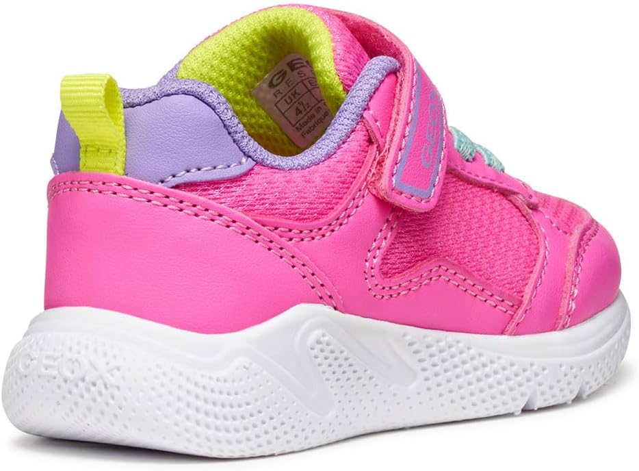 Geox Baby-Mädchen B Sprintye Girl Sneaker 20 EU Fluo Fuchsia Dk Lila, 20 EU Fluo Fuchsia Dk Lila