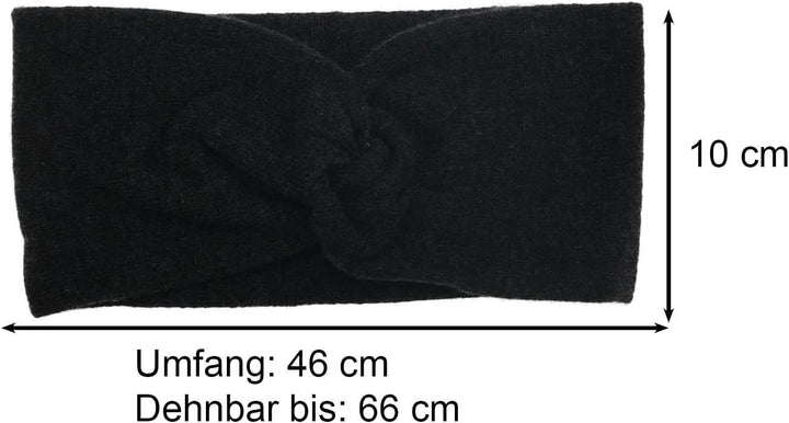 Zwillingsherz Stirnband aus 100% Kaschmir - Hochwertiges Strick-Kopfband im Uni Design für Damen Fra
