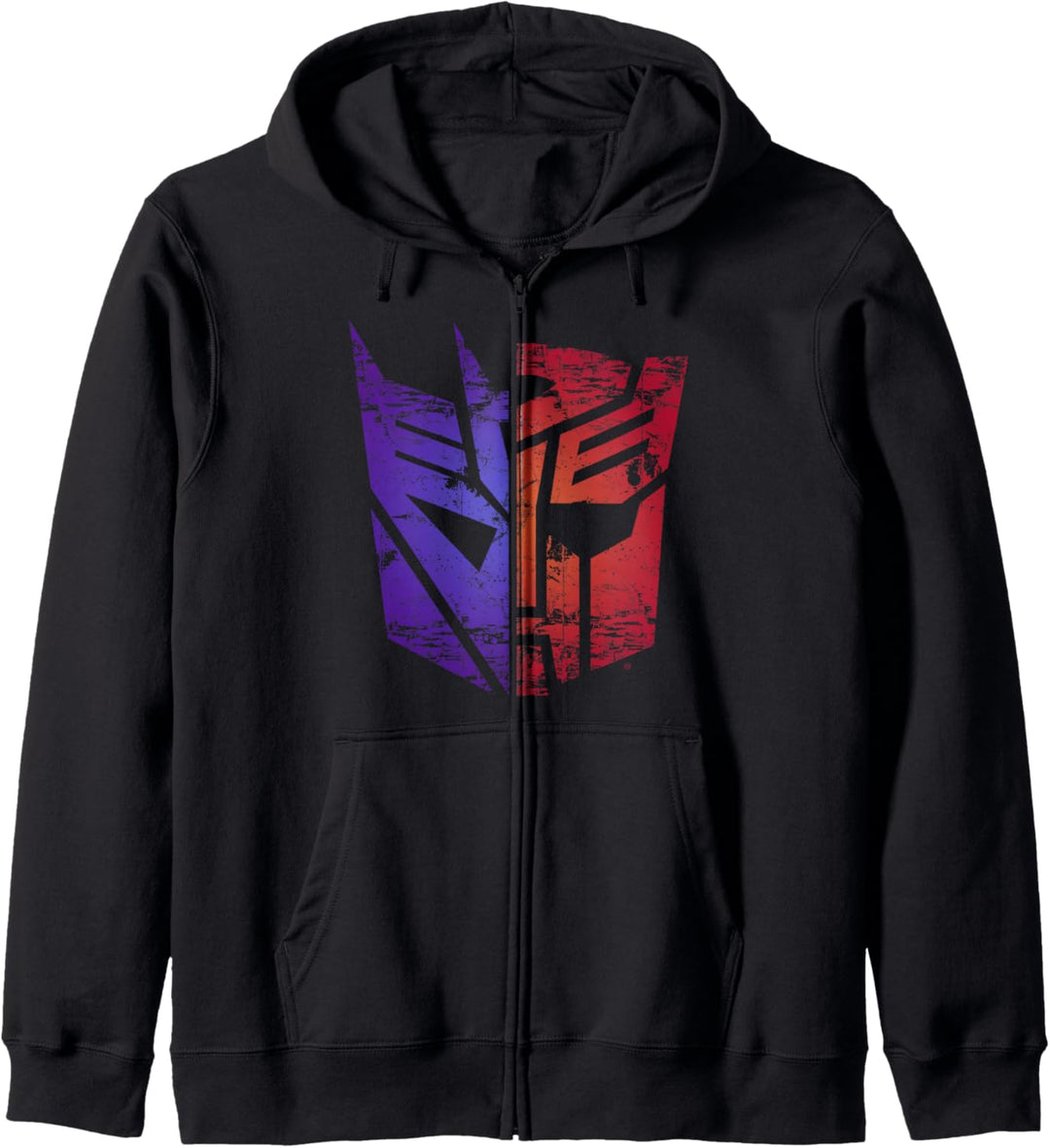 Transformers Decepticon Autobot Distressed Split Logo Kapuzenjacke