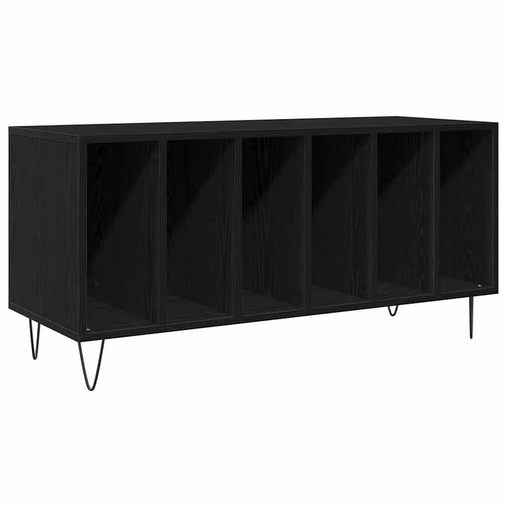 vidaXL Schallplattenschrank Schwarz Eichen-Optik 100 x 38 x 48 cm | Schlankes Design mit klaren Lini